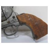 Very Nice Heavily Tooled Black Leather Western Style Gun Belt w/Replica Pistol