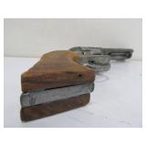 Very Nice Heavily Tooled Black Leather Western Style Gun Belt w/Replica Pistol