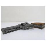 Very Nice Heavily Tooled Black Leather Western Style Gun Belt w/Replica Pistol