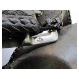Very Nice Heavily Tooled Black Leather Western Style Gun Belt w/Replica Pistol