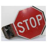 2 Vintage School Bus Swing-Out Stop Signs