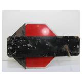 2 Vintage School Bus Swing-Out Stop Signs