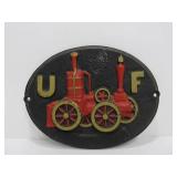 Vintage Embossed Cast Iron Firefighters Plaque