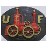 Vintage Embossed Cast Iron Firefighters Plaque