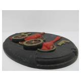 Vintage Embossed Cast Iron Firefighters Plaque