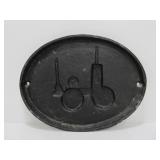 Vintage Embossed Cast Iron Firefighters Plaque