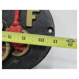 Vintage Embossed Cast Iron Firefighters Plaque