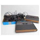 2 Vintage ATARI 2600 Video Game Systems w/Controllers