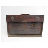 Antique Dovetailed Wood Carpenters Tool Chest