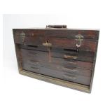 Antique Dovetailed Wood Carpenters Tool Chest