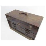 Antique Dovetailed Wood Carpenters Tool Chest