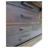Antique Dovetailed Wood Carpenters Tool Chest
