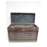 Antique Dovetailed Wood Carpenters Tool Chest