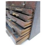 Antique Dovetailed Wood Carpenters Tool Chest