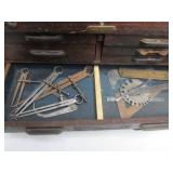 Antique Dovetailed Wood Carpenters Tool Chest