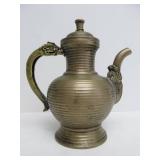 Early Antique Mixed Metal Dragon Motif Teapot