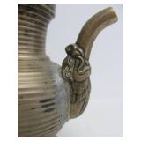 Early Antique Mixed Metal Dragon Motif Teapot