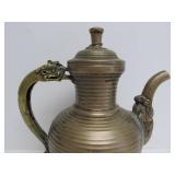 Early Antique Mixed Metal Dragon Motif Teapot