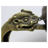 Early Antique Mixed Metal Dragon Motif Teapot