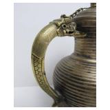 Early Antique Mixed Metal Dragon Motif Teapot
