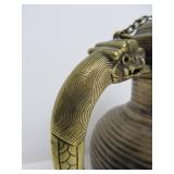 Early Antique Mixed Metal Dragon Motif Teapot