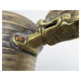 Early Antique Mixed Metal Dragon Motif Teapot