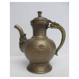 Early Antique Mixed Metal Dragon Motif Teapot
