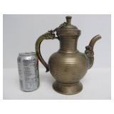 Early Antique Mixed Metal Dragon Motif Teapot