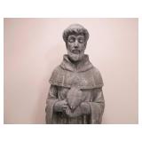 Large Heavy Figural Saint Francis w/Bird Outdoor Garden Statue