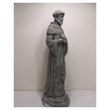 Large Heavy Figural Saint Francis w/Bird Outdoor Garden Statue