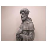Large Heavy Figural Saint Francis w/Bird Outdoor Garden Statue