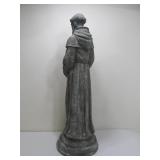 Large Heavy Figural Saint Francis w/Bird Outdoor Garden Statue