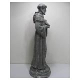 Large Heavy Figural Saint Francis w/Bird Outdoor Garden Statue