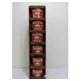 Primitive Vintage Folk Art Coffee Can Storage Rack