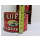 Primitive Vintage Folk Art Coffee Can Storage Rack
