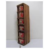 Primitive Vintage Folk Art Coffee Can Storage Rack