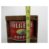 Primitive Vintage Folk Art Coffee Can Storage Rack