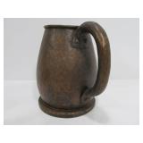 Matching Pair of Antique hand Hammered Copper Beer Mugs/Tankards