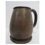 Matching Pair of Antique hand Hammered Copper Beer Mugs/Tankards