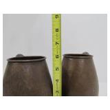 Matching Pair of Antique hand Hammered Copper Beer Mugs/Tankards