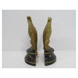 Signed Vintage Gilt Metal Patriotic American Eagle Bookends