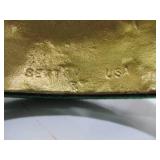 Signed Vintage Gilt Metal Patriotic American Eagle Bookends