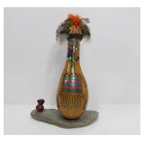 Signed Native American Painted Gourd Sculpture - Kenny Ray