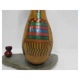 Signed Native American Painted Gourd Sculpture - Kenny Ray