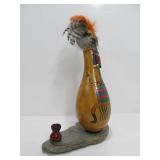 Signed Native American Painted Gourd Sculpture - Kenny Ray