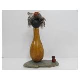 Signed Native American Painted Gourd Sculpture - Kenny Ray