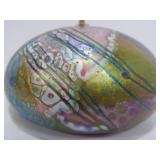 Lovely Signed hand Blown Art Glass Sculptural Oil Lamp