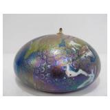Lovely Signed hand Blown Art Glass Sculptural Oil Lamp