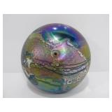 Lovely Signed hand Blown Art Glass Sculptural Oil Lamp