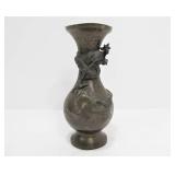 Antique Oriental Bronze/Brass Dragon Vase